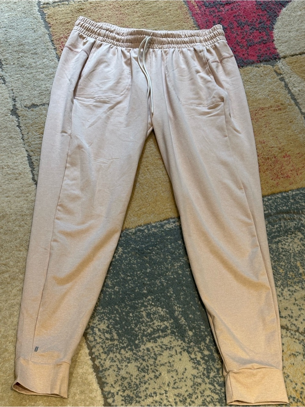 NOBULL Small pale pink sweatpants joggers front pockets lightweight like new